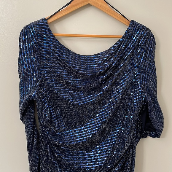 R&M Richards navy sequin dress size 14 - Picture 4 of 16